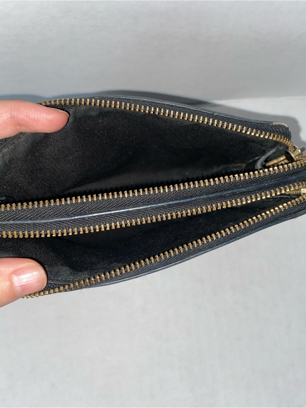 Coach Brown and Black Logo Zip Wristlet with Strap - Picture 3 of 7